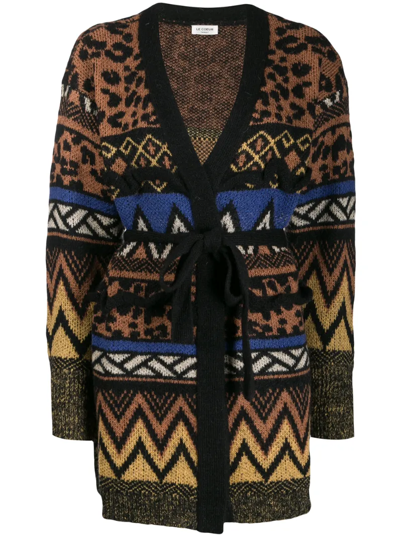 TWINSET JACQUARD-KNIT CARDIGAN