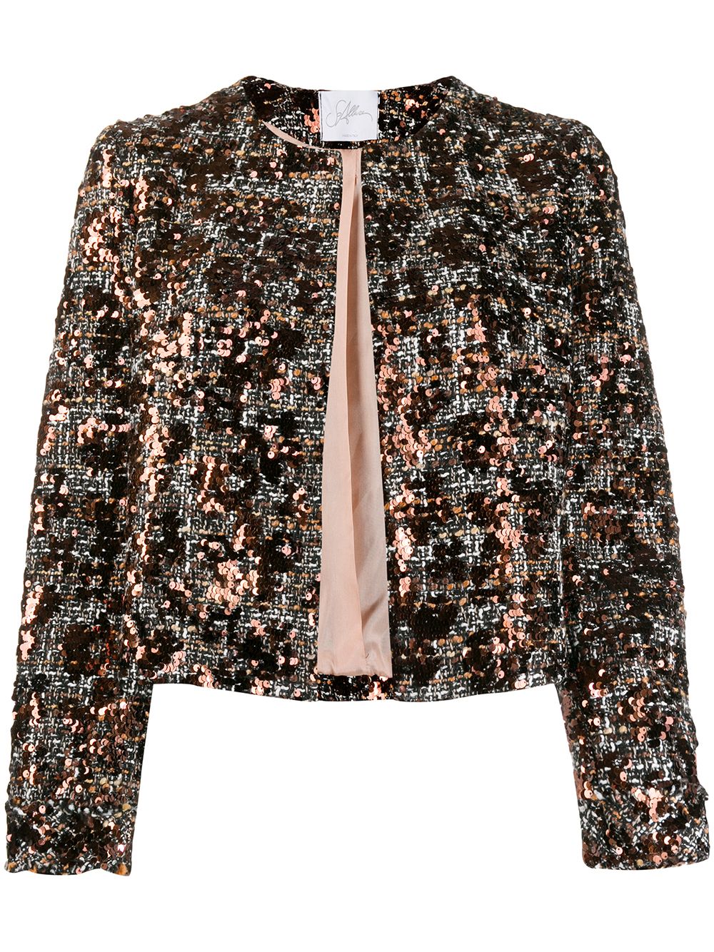 So Allure Sequined Cropped Jacket In Black | ModeSens