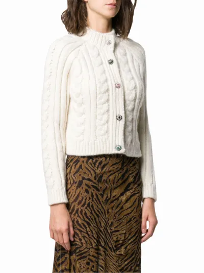 crystal-embellished buttons cardigan 