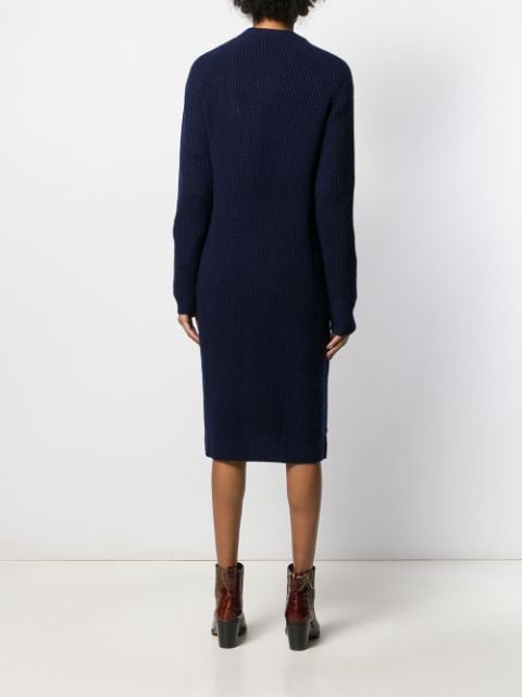 Shop blue Polo Ralph Lauren ribbed-knit midi dress with Express