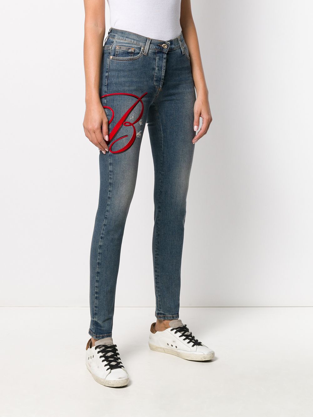 фото Blumarine high-rise oversized logo jeans