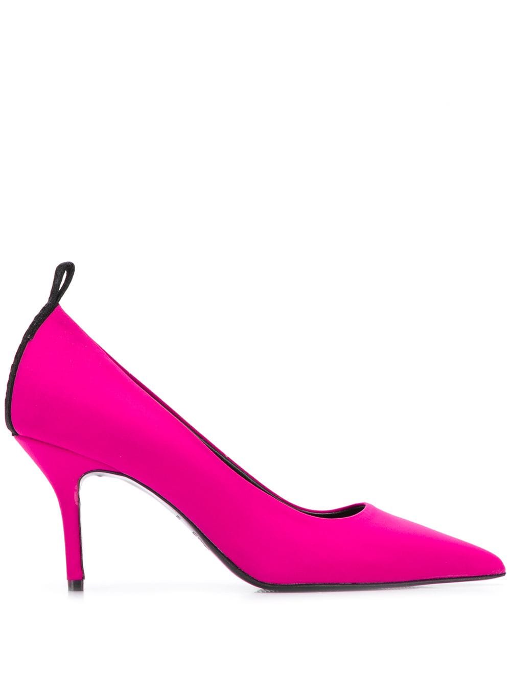 Karl Lagerfeld X Carine Roitfeld Satin Pumps In Pink