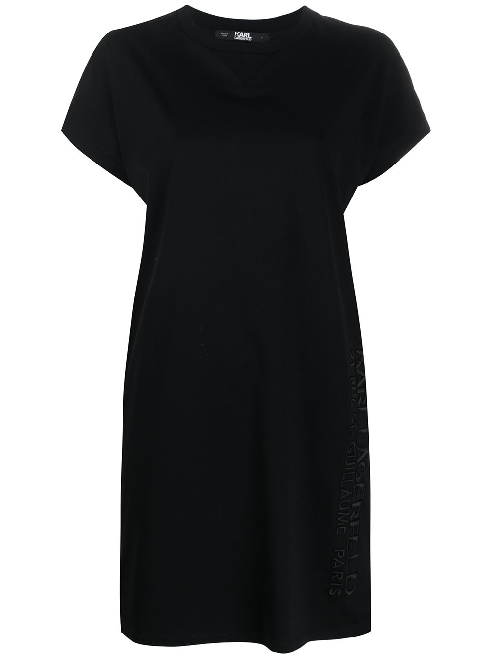 Karl Lagerfeld Address Logo T-shirt Dress In Black