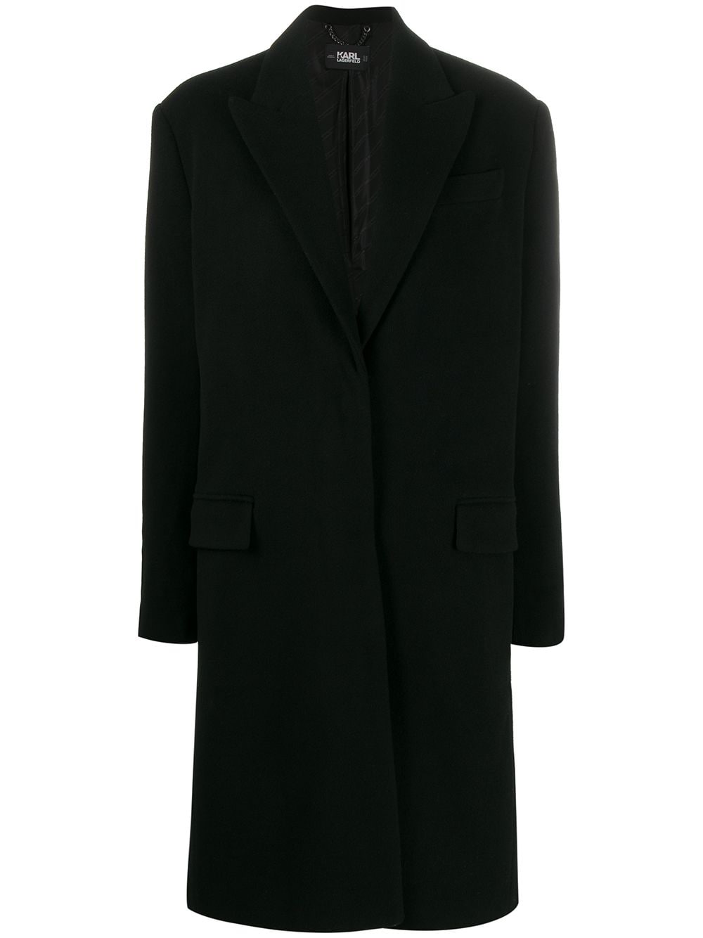 фото Karl Lagerfeld однобортное пальто Karl из коллаборации с Carine