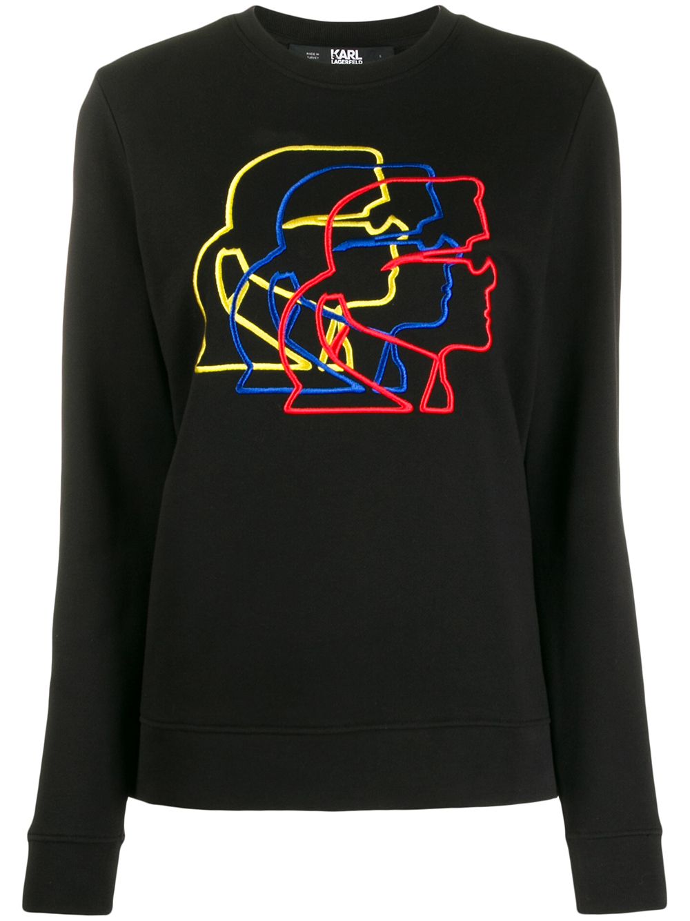 Shop Karl Lagerfeld 3d Profile Sweatshirt In Black