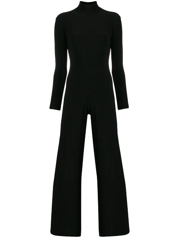 Norma Kamali Crepe wide-leg Jumpsuit Black FARFETCH ID
