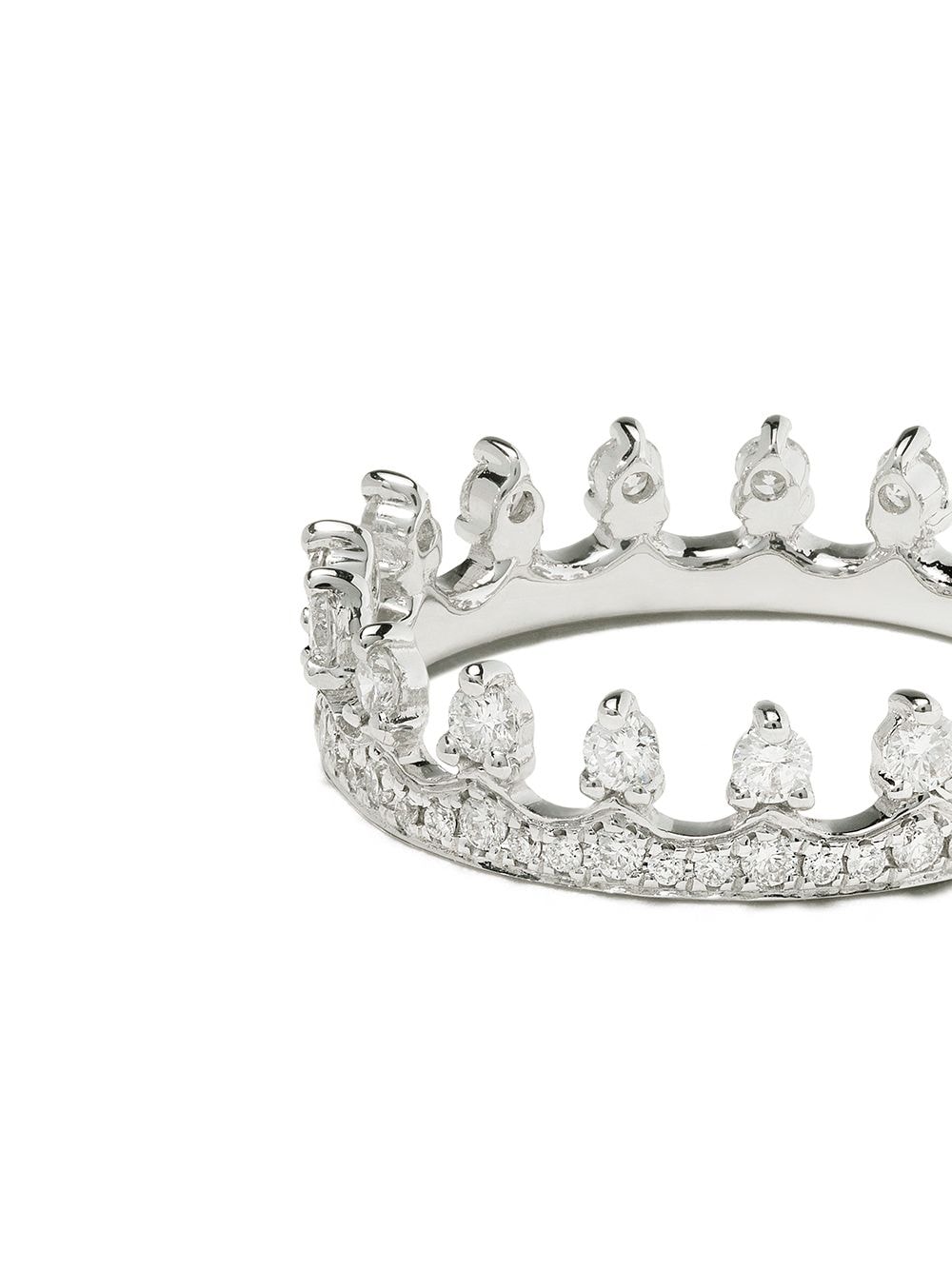 Shop Annoushka 18kt White Gold Crown Diamond Ring In 18ct White Gold