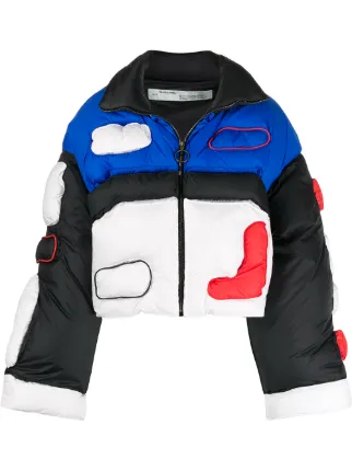 graphic print puffer jacket 