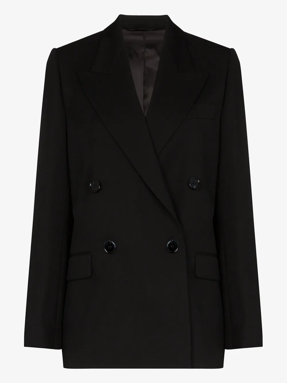 Acne Studios Classic Double Breasted Jacket In Black Polyester In Black