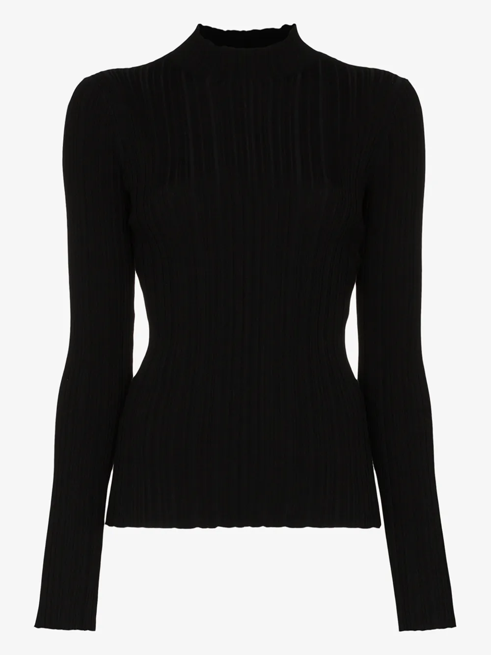 ACNE STUDIOS ACNE STUDIOS BLACK MOCK NECK RIBBED SWEATER,A6014514526173