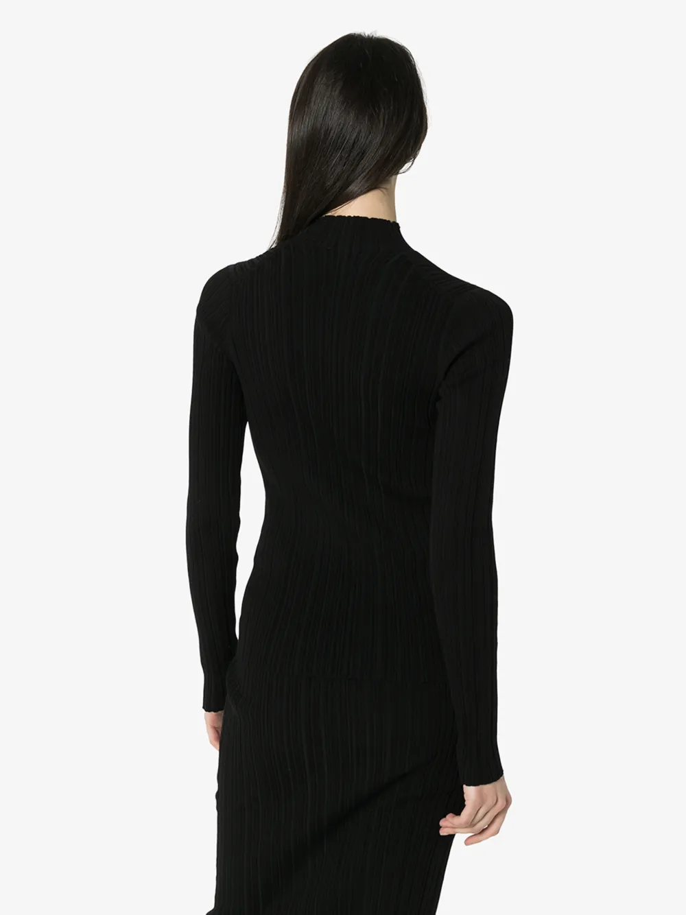 ACNE STUDIOS ACNE STUDIOS BLACK MOCK NECK RIBBED SWEATER,A6014514526173