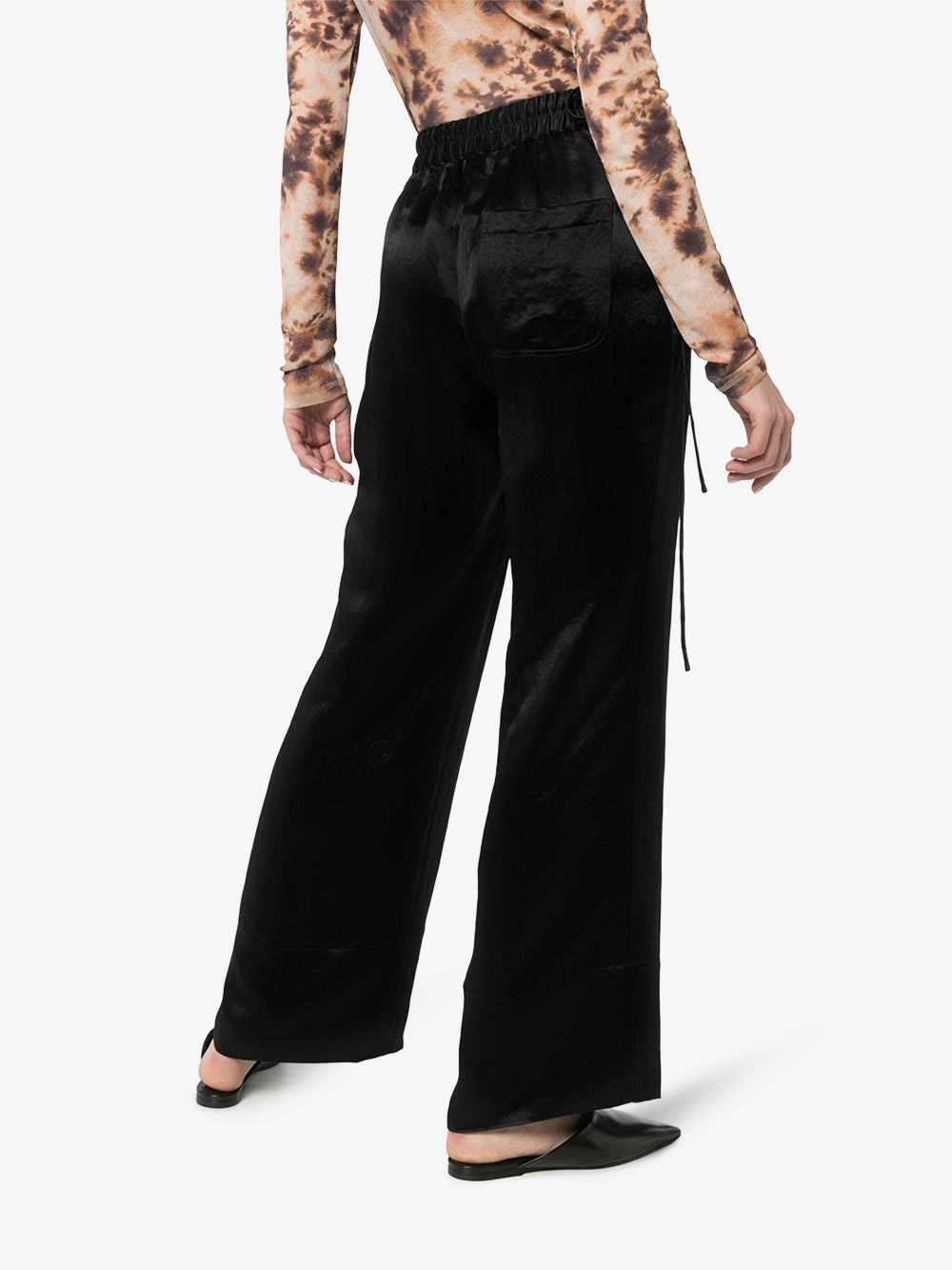 Acne Studios Pristine Pleated Crepe Wide-leg Pants In Black | ModeSens