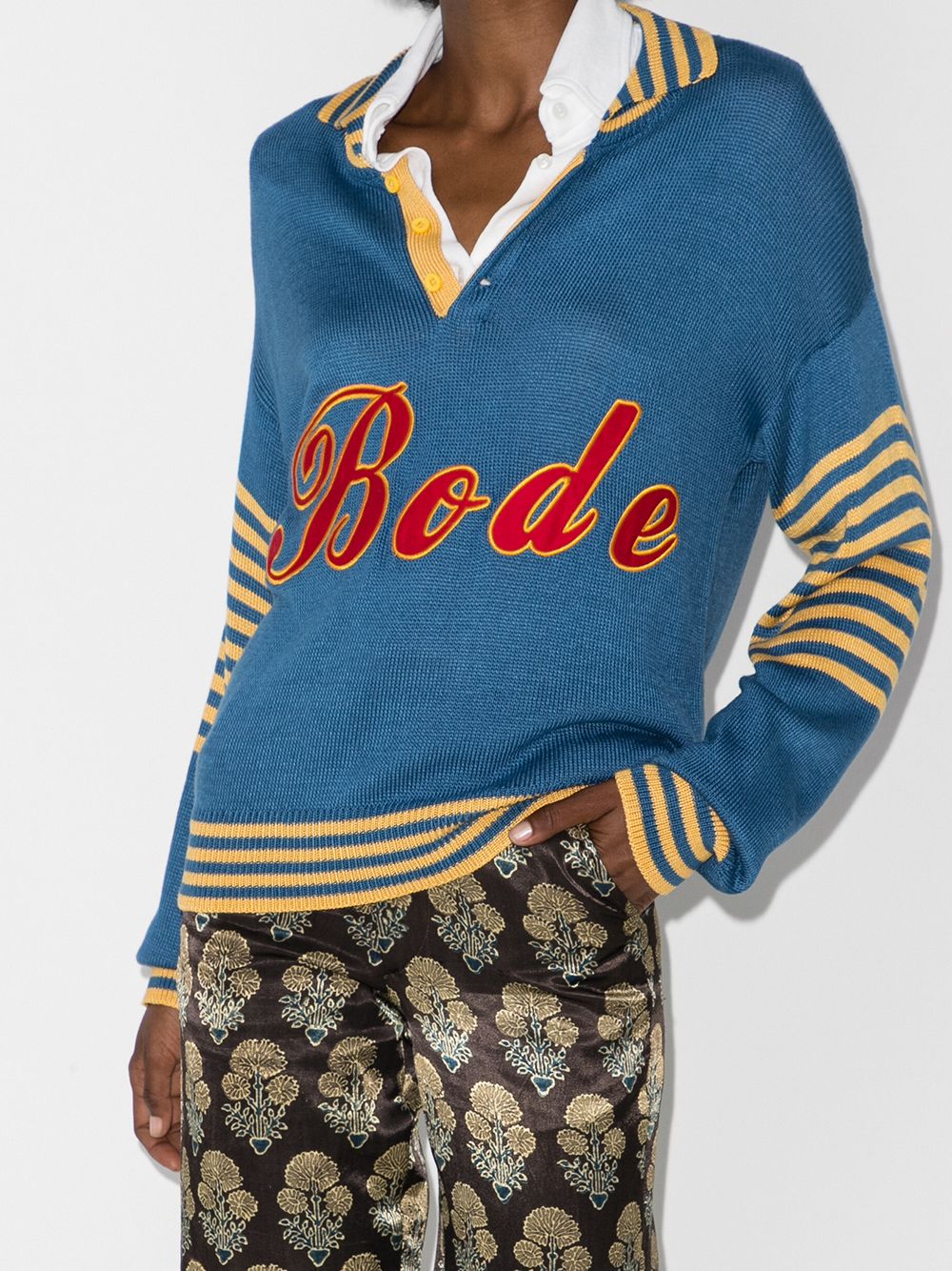 фото Bode namesake logo appliqué sweater