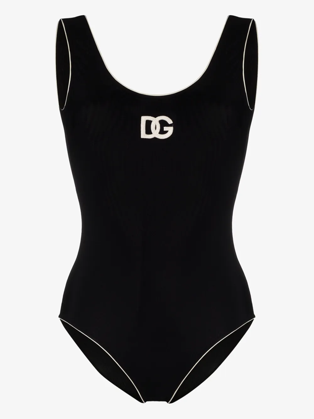 DOLCE & GABBANA DOLCE & GABBANA WOMENS BLACK RETRO LOGO SWIMSUIT,O9A50JFUGA214526363