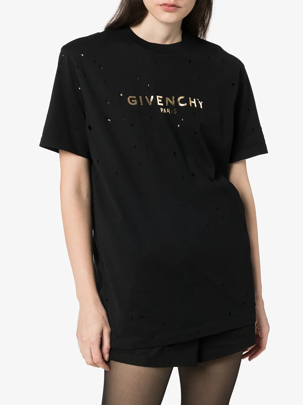 фото Givenchy футболка с перфорацией и логотипом