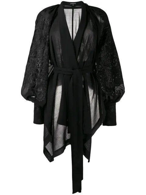 ANN DEMEULEMEESTER EMBROIDERED WRAP TOP