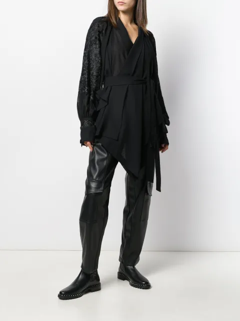 ANN DEMEULEMEESTER EMBROIDERED WRAP TOP