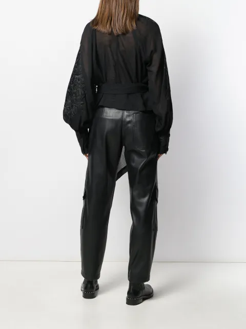 ANN DEMEULEMEESTER EMBROIDERED WRAP TOP