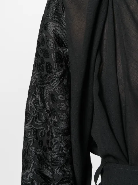 ANN DEMEULEMEESTER EMBROIDERED WRAP TOP