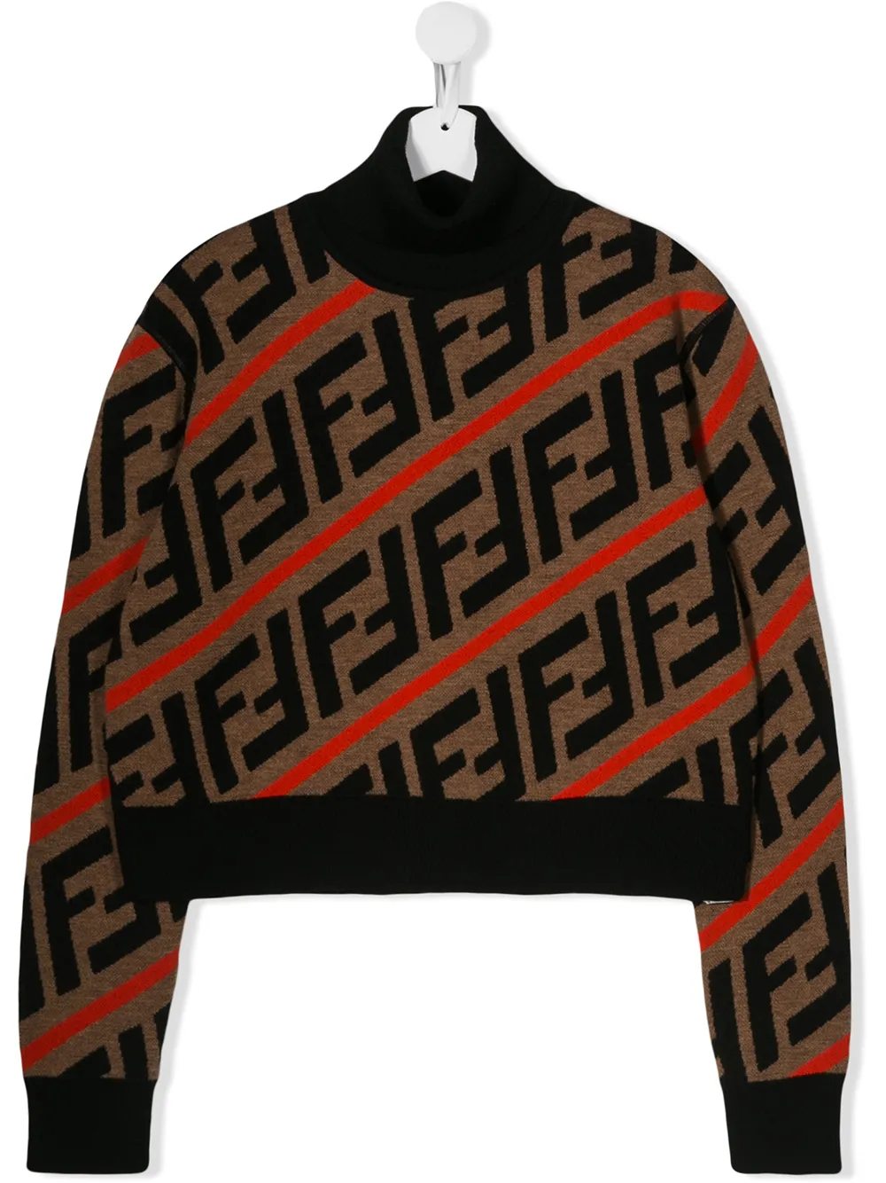 Fendi Kids свитер вязки интарсия с логотипом FF Fendi Kids свитер вязки интарсия с логотипом FF
