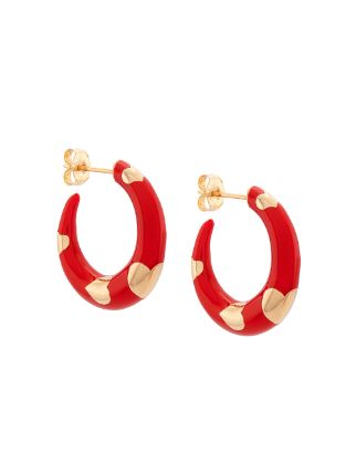 Alison Lou 14kt Yellow Gold Petite Armour Heart Hoops - Farfetch