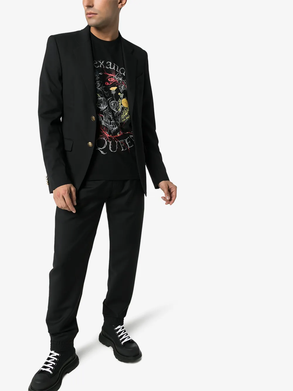 ALEXANDER MCQUEEN ALEXANDER MCQUEEN BOTANICAL LOGO COTTON T-SHIRT,595649QOZ5914528088