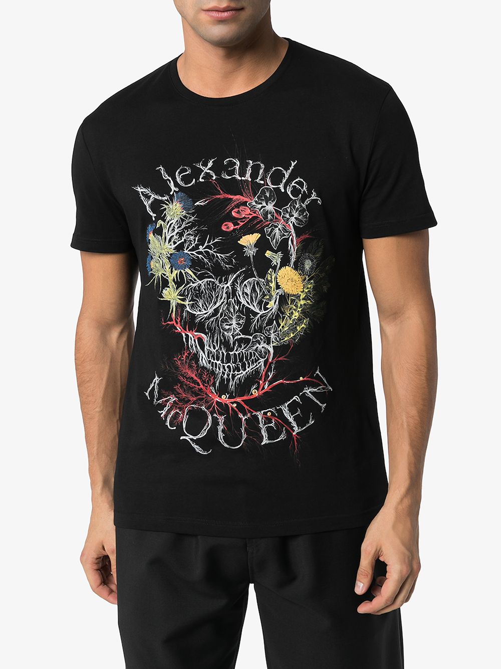 ALEXANDER MCQUEEN ALEXANDER MCQUEEN BOTANICAL LOGO COTTON T-SHIRT,595649QOZ5914528088