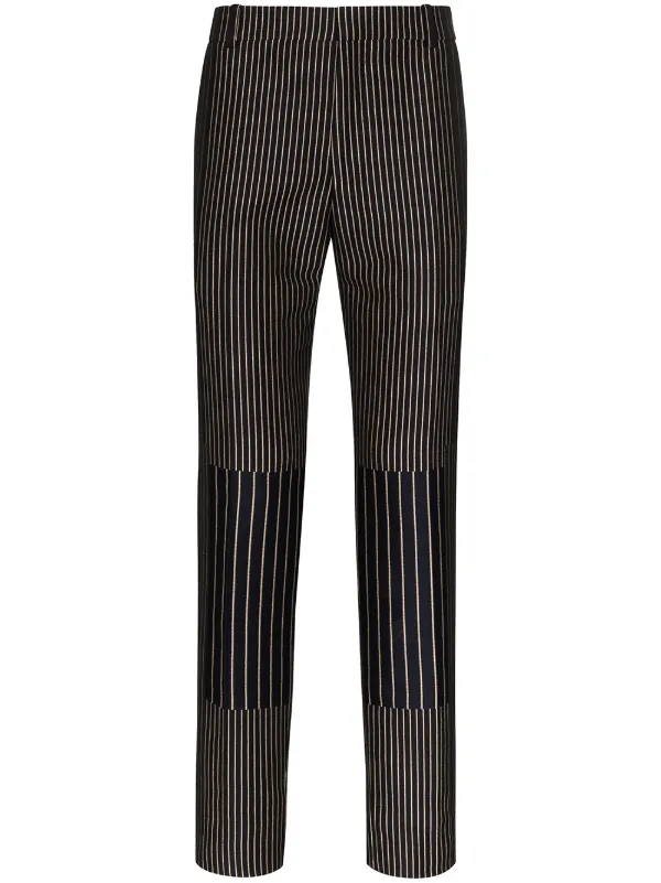 striped slim fit trousers
