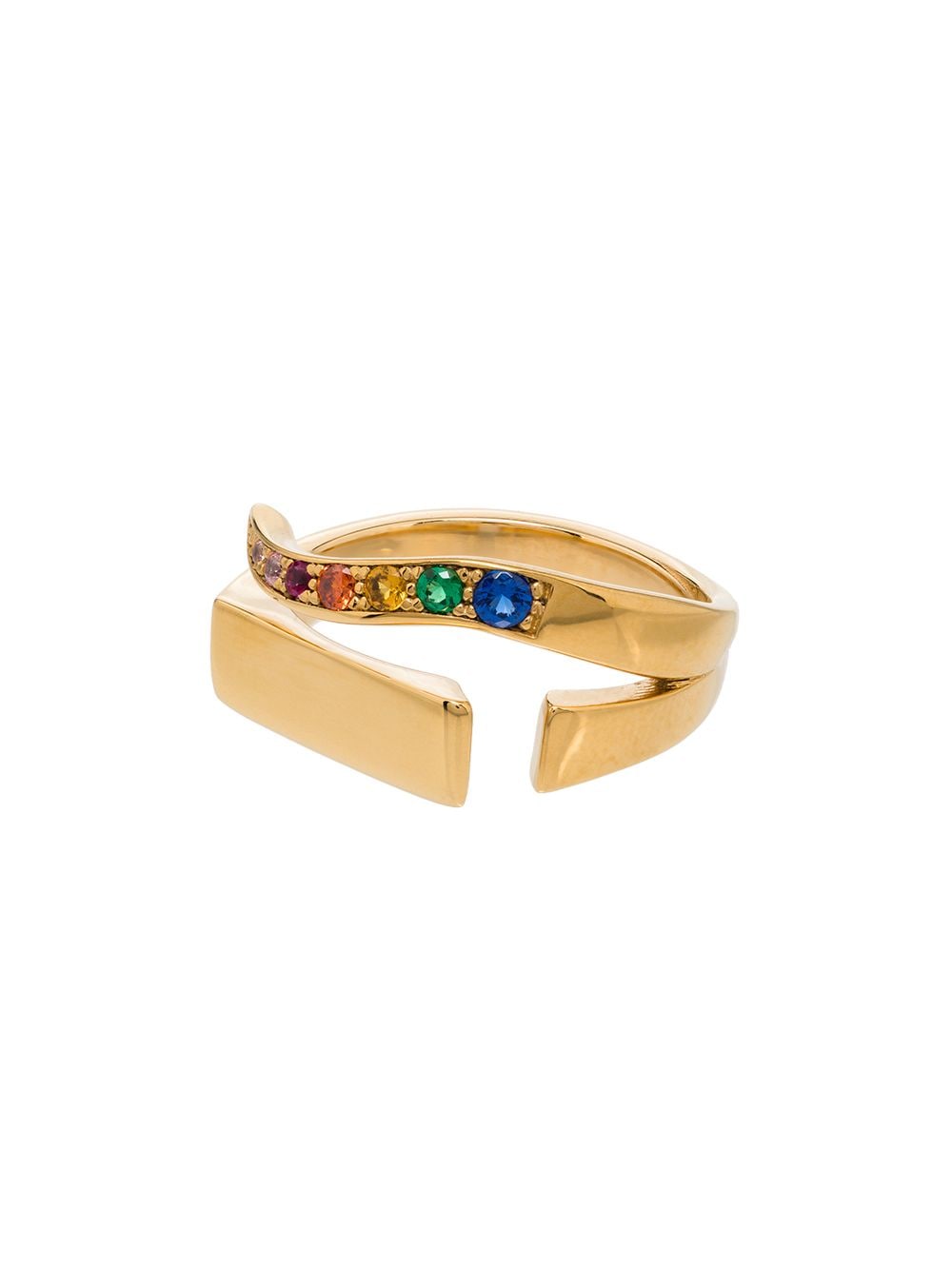 фото Cornelia webb 24kt gold plated rainbow t ring crystal