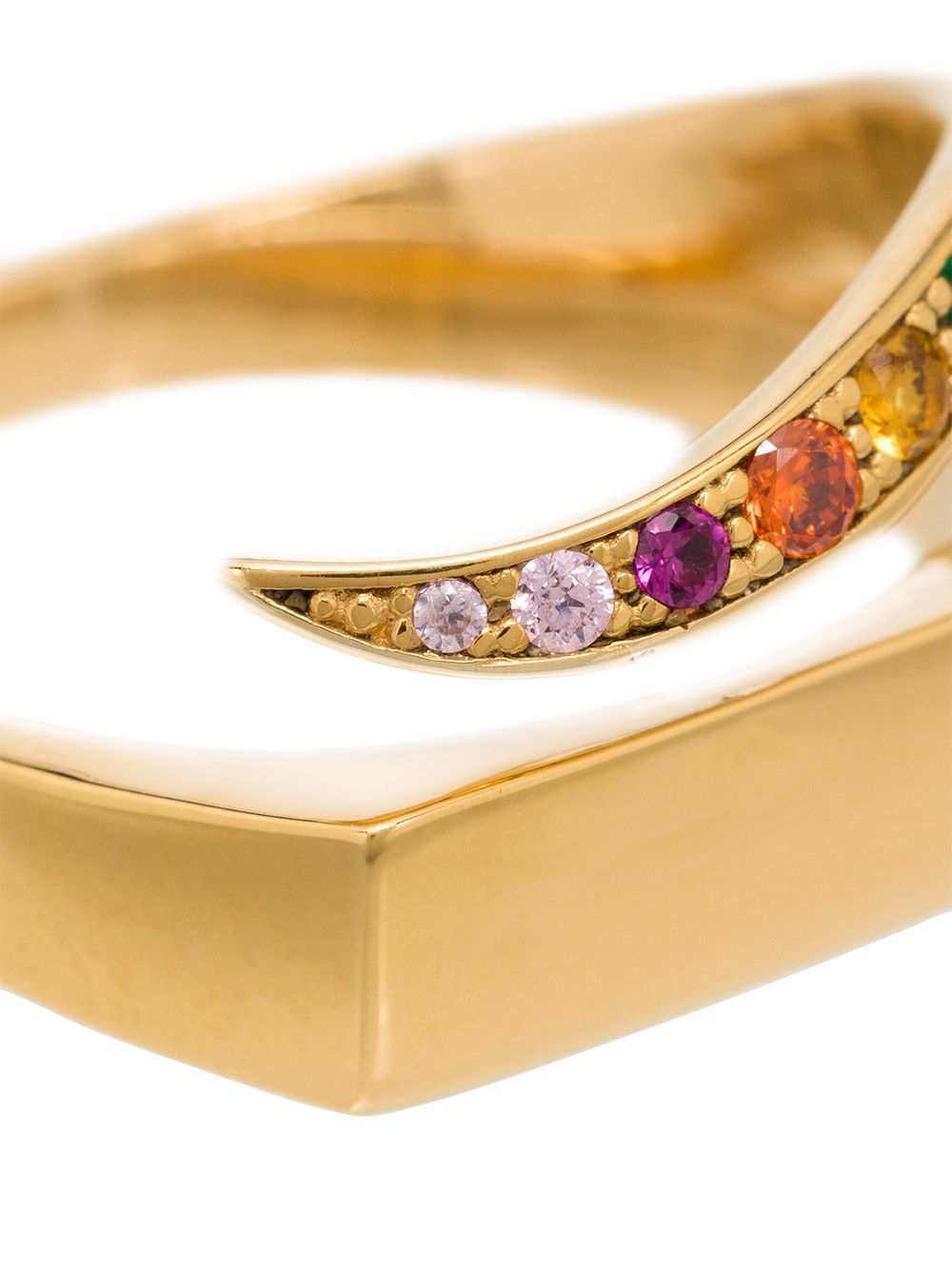 фото Cornelia webb 24kt gold plated rainbow t ring crystal