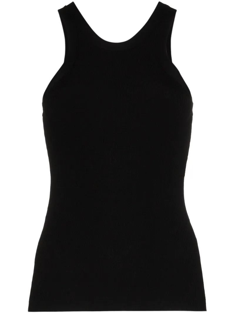 Totême Organic Cotton Blend Rib Tank Top In Black