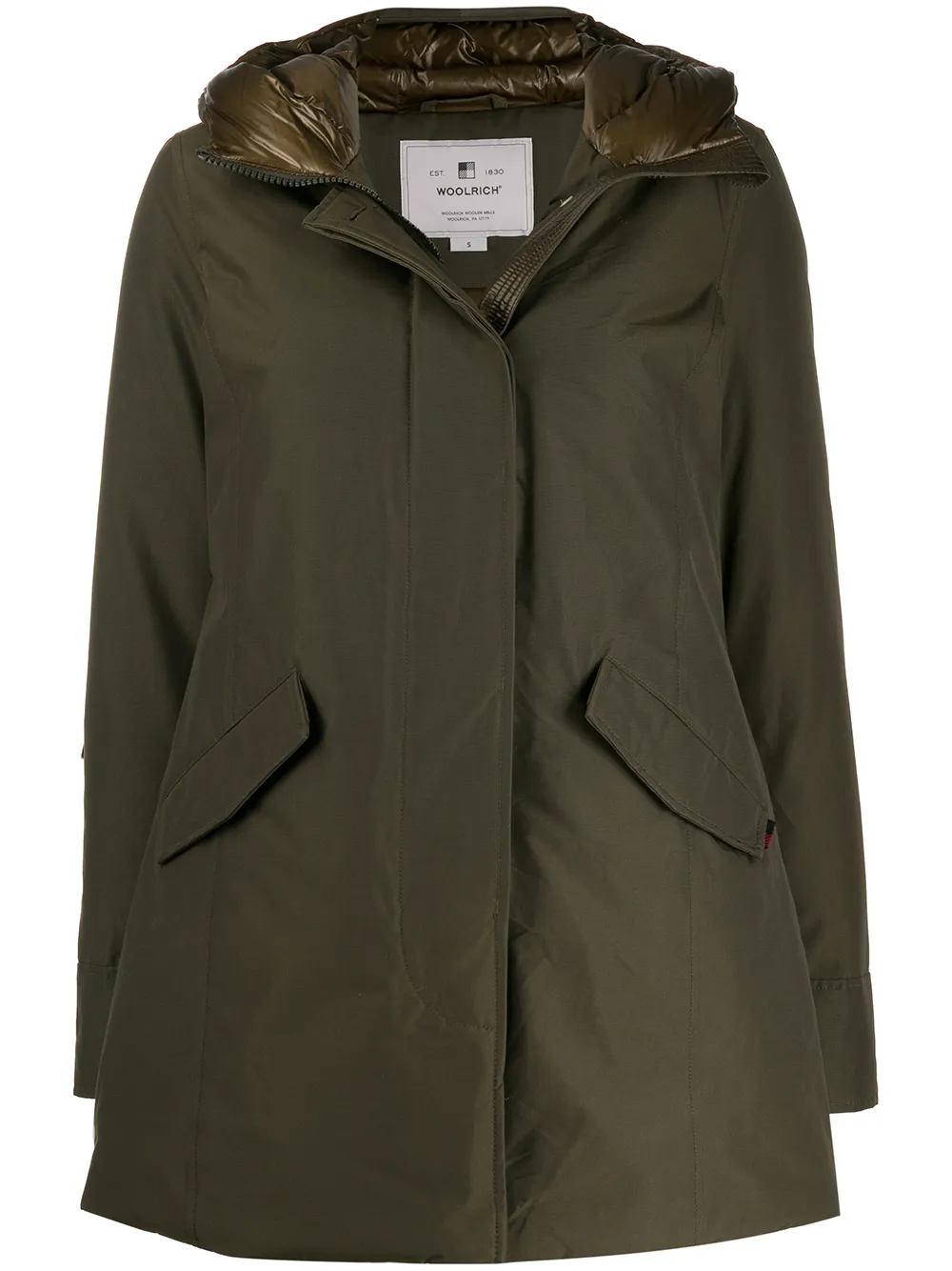 

Woolrich chamarra capitonada con capucha - Verde