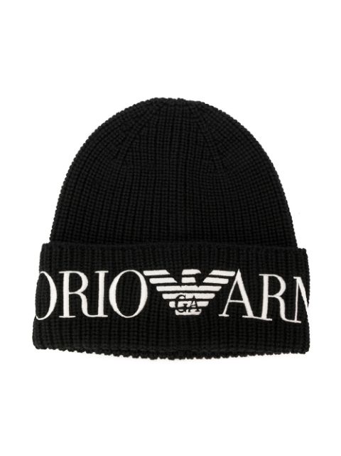 mens armani beanie