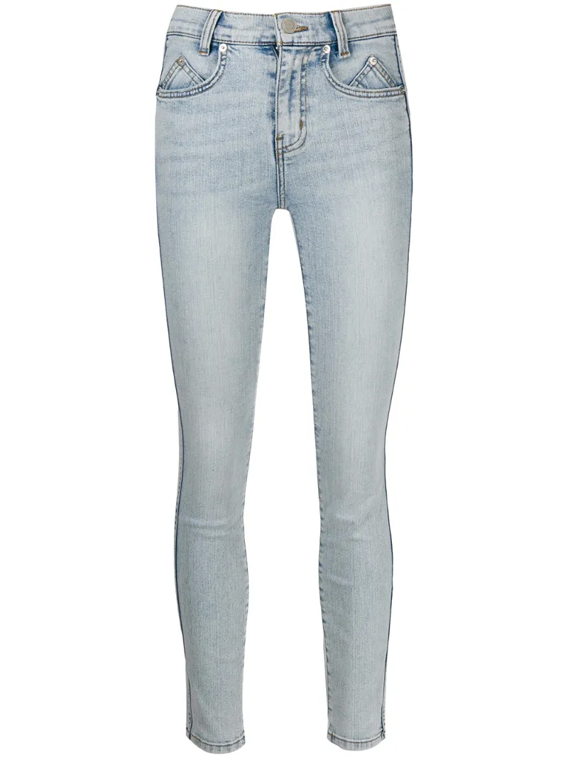 Current Elliott Mid-Rise Skinny Jeans In Blue | ModeSens