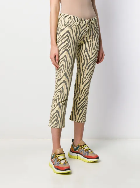 CURRENT ELLIOTT ZEBRA PRINT CROPPED TROUSERS