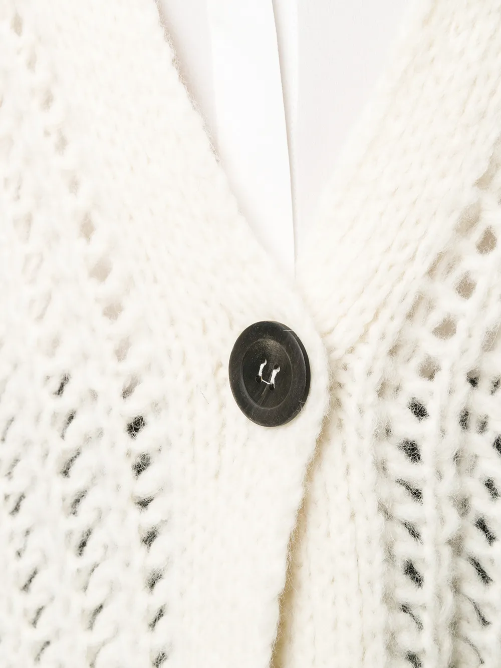 Roberto Collina Opengebreid vest Beige