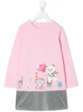 Simonetta glitter hem sweatshirt dress - Pink