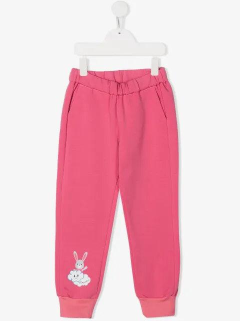 Simonetta bunny print elasticated track pants
