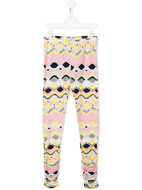 PUCCI Junior leggins con estampado ondulado