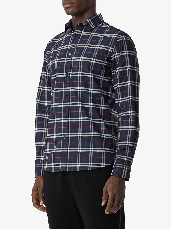 tynd Spild gift Burberry Checked slim-fit Shirt - Farfetch