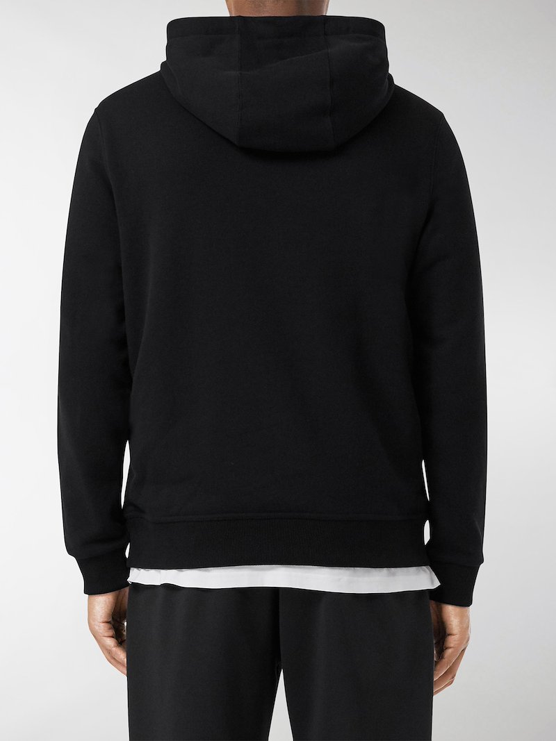 Burberry logo appliqué hoodie black | MODES