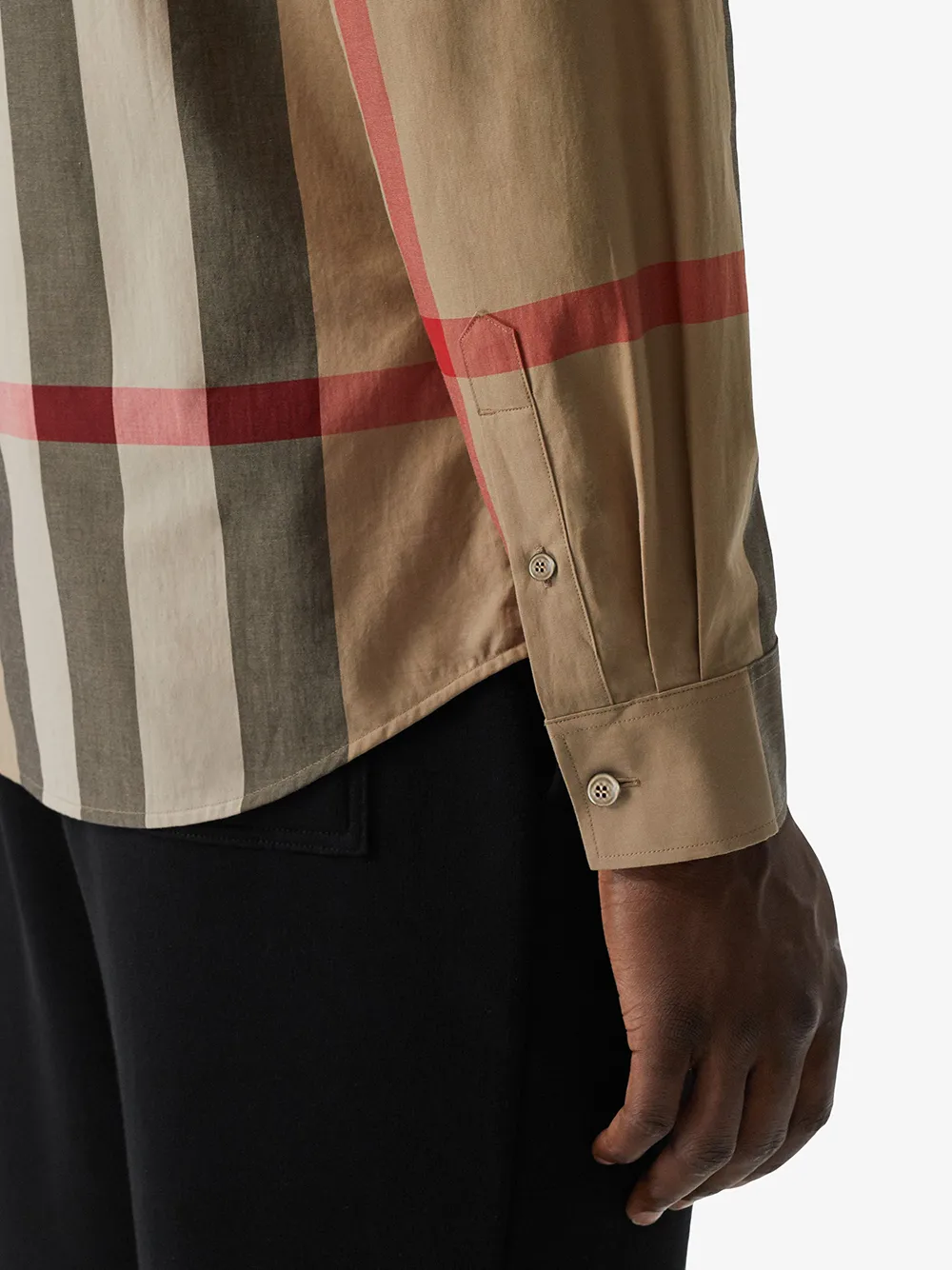 Burberry Cotton Logo Nova Check Button Up Shirt Beige