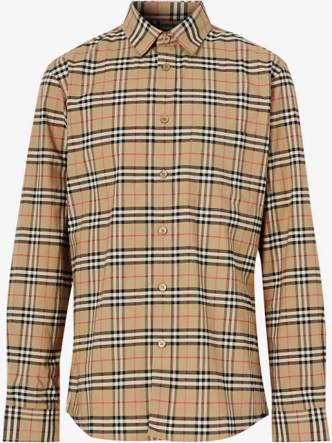 Burberry small scale check shirt