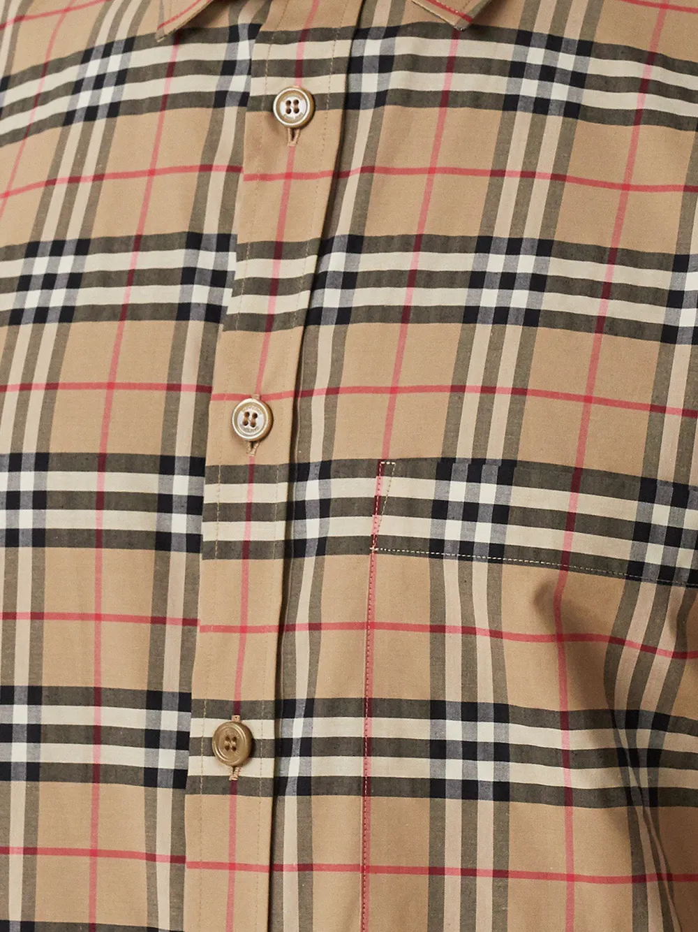 Shop Burberry Small Scale Check Shirt In Neutrals