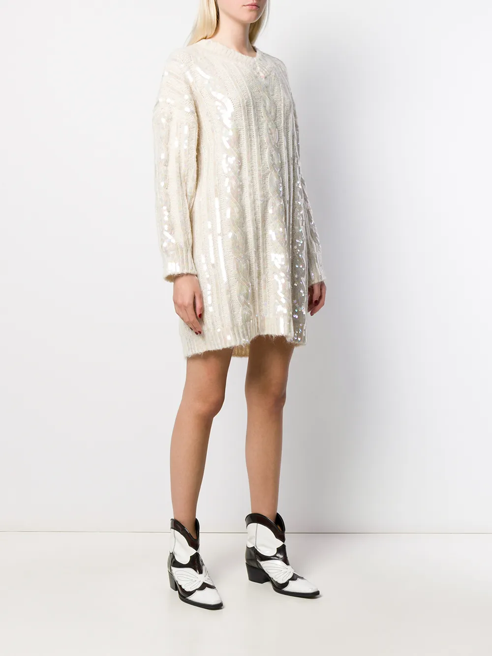 Moschino Jurk met pailletten Wit