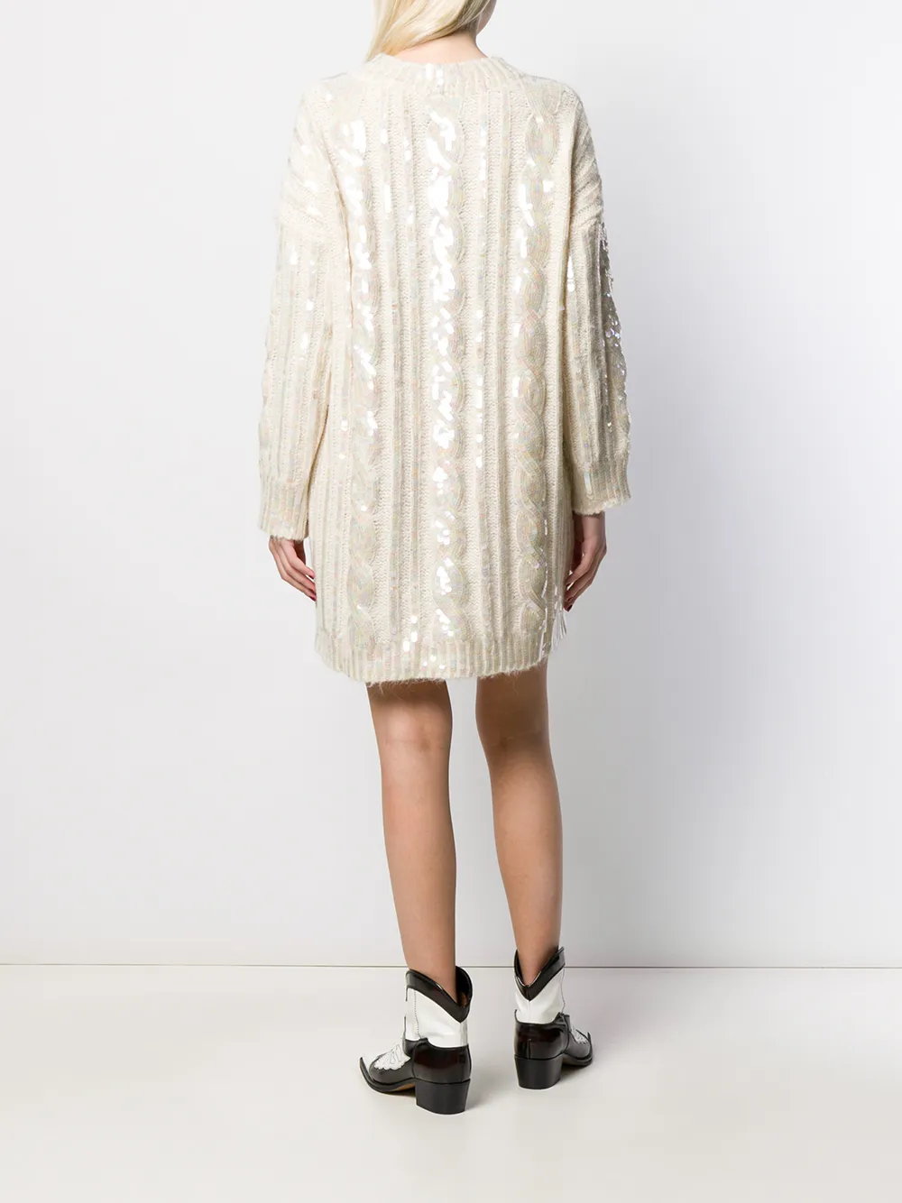 Moschino Jurk met pailletten Wit