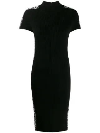 philipp plein black rhinestone dress