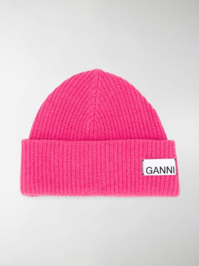 pink ganni beanie