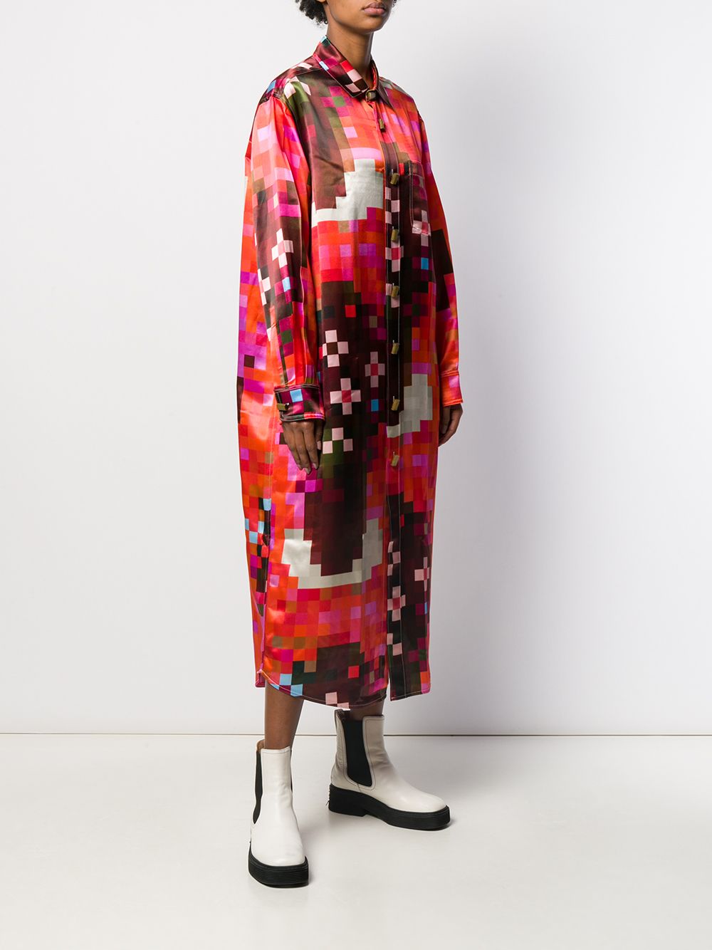 Marni Blousejurk met pixelprint Rood