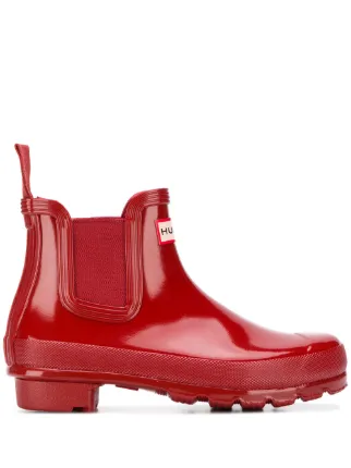 red hunter chelsea boots